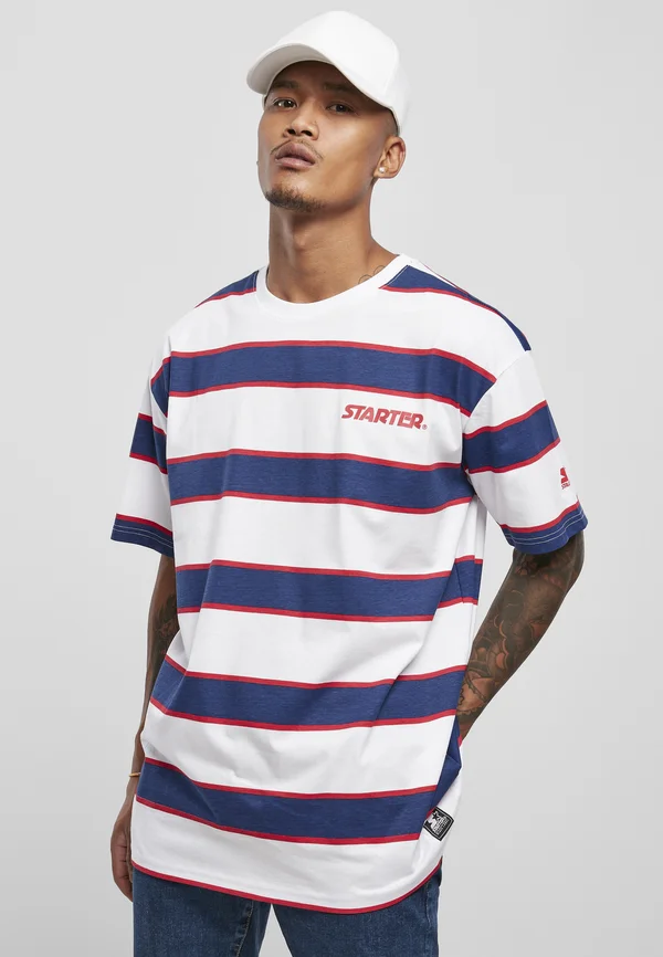 Print T-shirt - white/blue