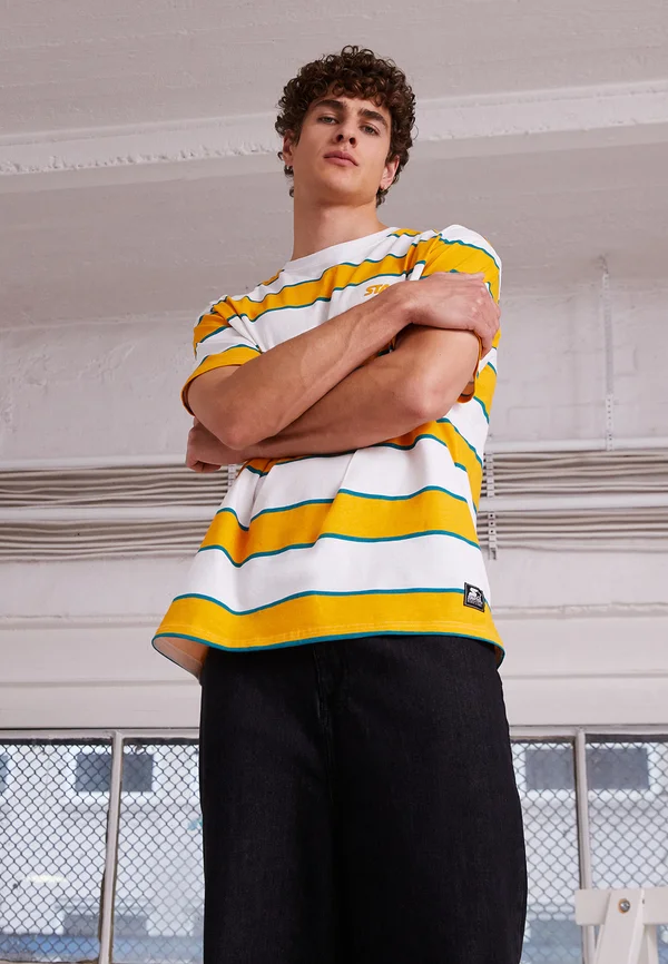 Print T-shirt - white/yellow