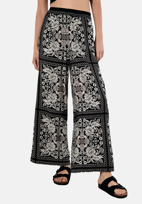 PRINT  - Trousers - black