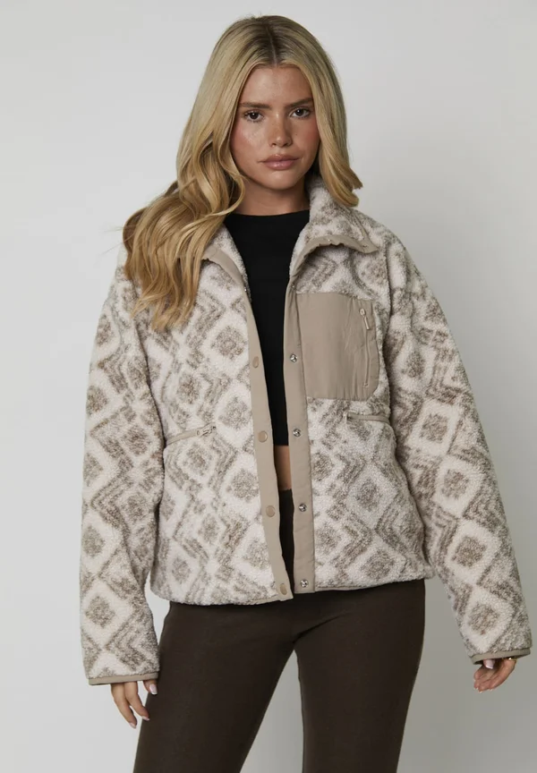 PRINTED BORG - Fleece jacket - grey