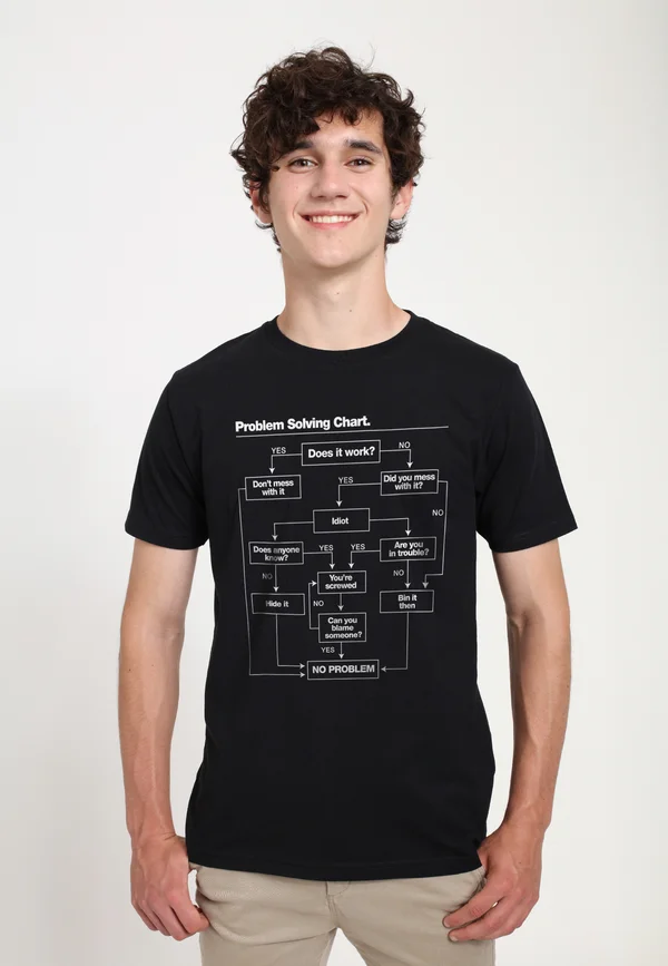 PROBLEM SOLVING - Print T-shirt - black