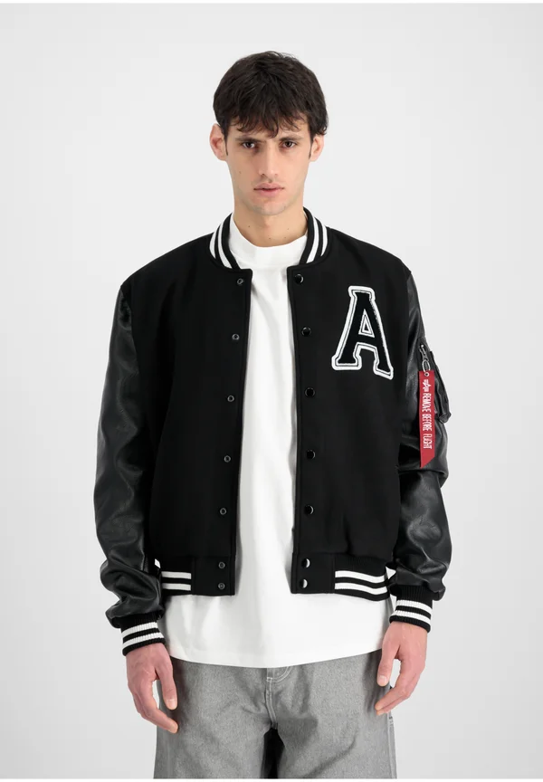 PU COLLEGE JACKET - Bomber Jacket - black