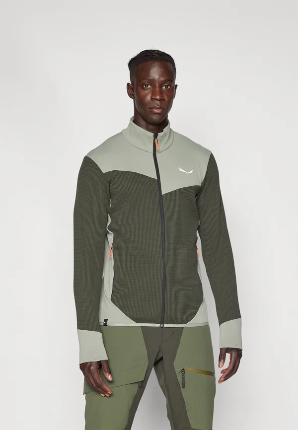 PUEZ WAFFLE JACKET - Fleece jacket - dark olive