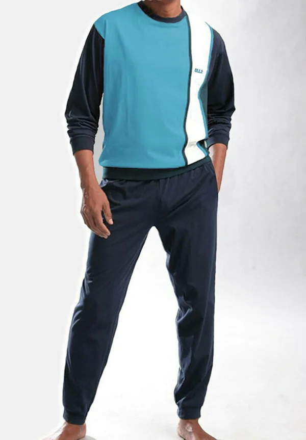 Pyjama set - türkis   marine   weiß