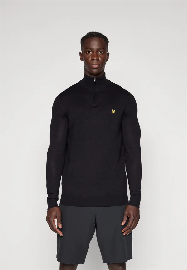QUARTER ZIP - Jumper - black
