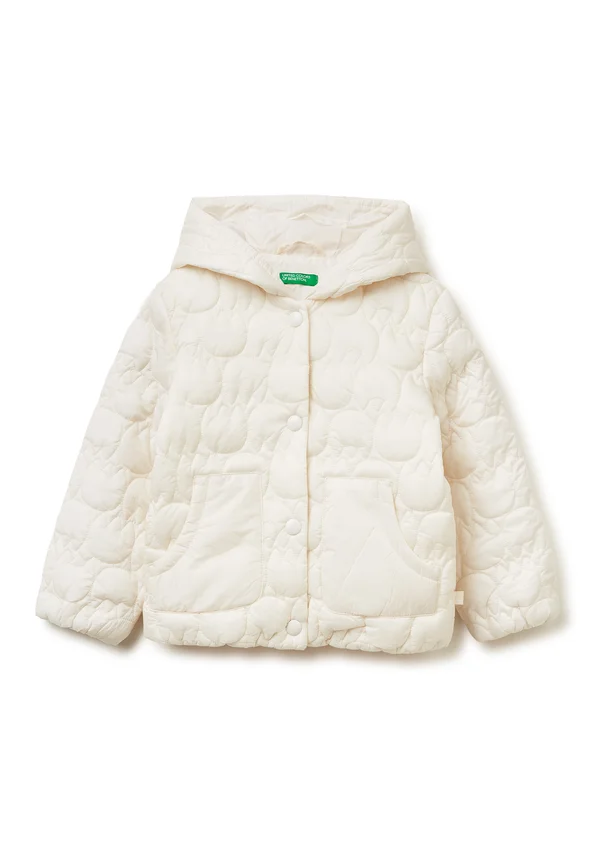QUILTED IN PATCH POCKETS ELASTICATED CUFFS AND BOTTOM HEM - Winter jacket - white