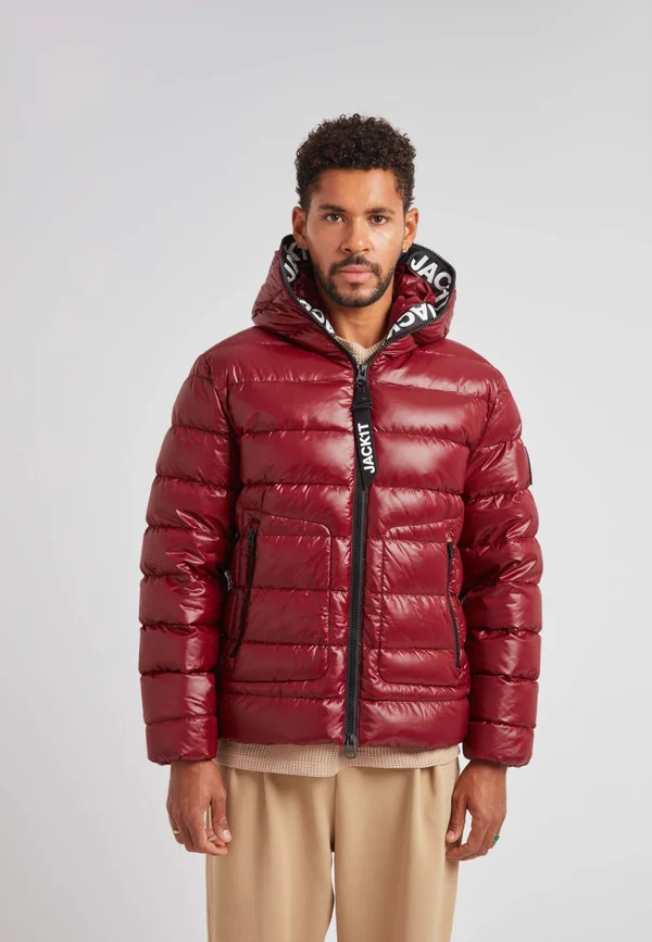 R4D TRAMLINE PUFFER RACER  MATT - Down jacket - dark cranberry