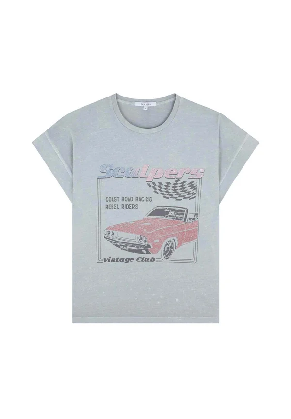 RACE - Print T-shirt - light blue