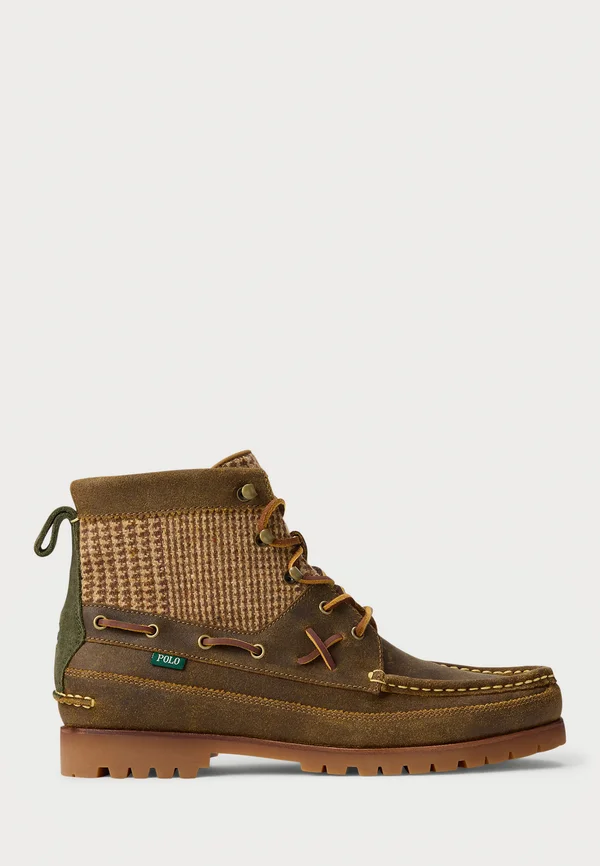 RANGER MID SUEDE & WOOL TWEED BOOT - Lace-up ankle boots - brown