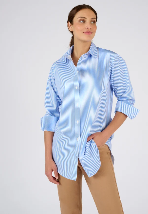RAYÉE - Button-down blouse - bleu ciel rayé