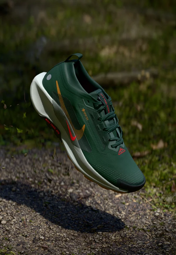 REACTX PEGASUS 5 GTX - Trail running shoes - fir/bright crimson/clay green/desert ochre/black/light silver