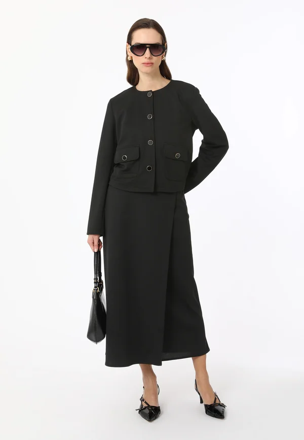 REFKA SET - Wrap skirt - black