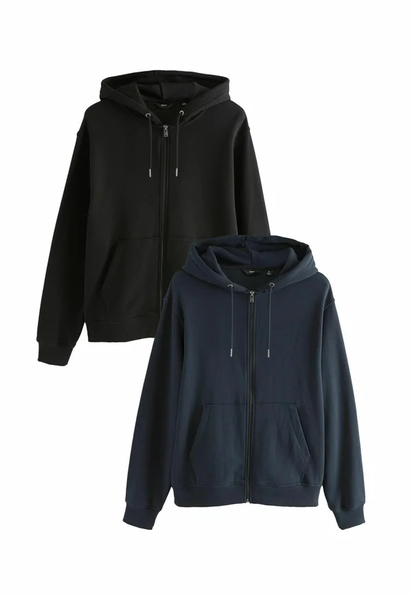 REGULAR FIT -2 PACK  . - Zip-up sweatshirt - black grey