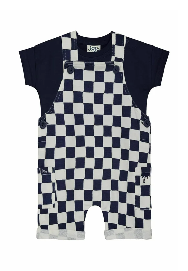 REGULAR FIT - 2-PIECE CHECKERBOARD SET - Basic T-shirt - navy