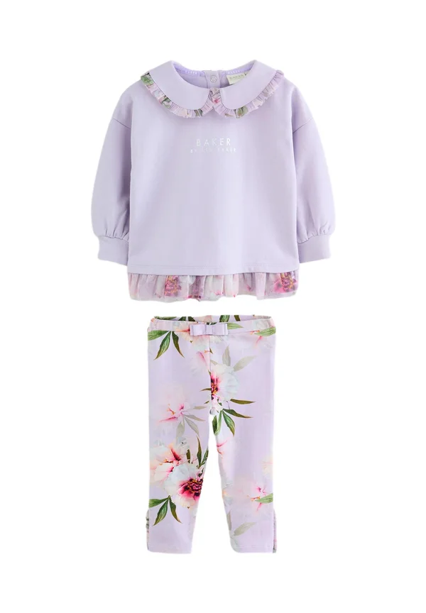 REGULAR FIT - 2 PIECE COLLARED AND PRINTED SET  - Sweatshirt - lilac purple