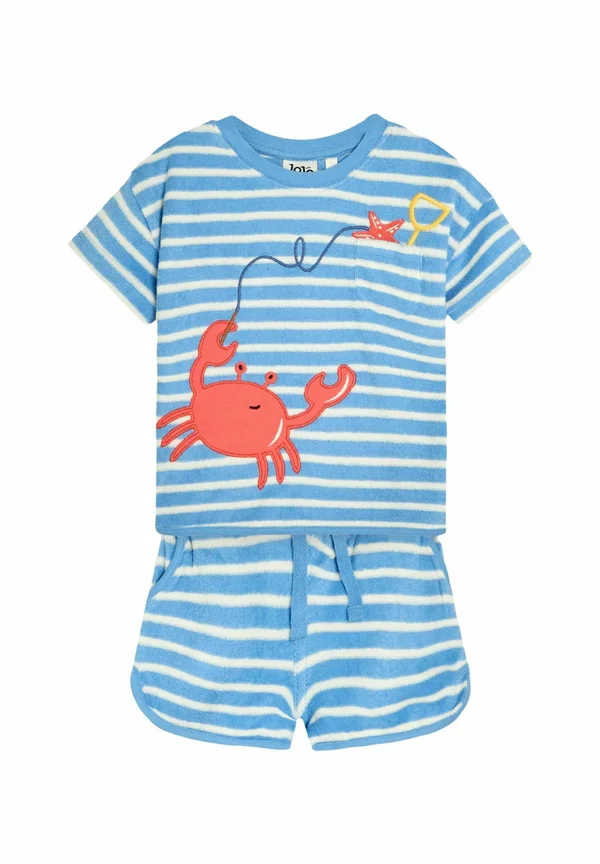 REGULAR FIT - 2-PIECE CRAB TEXTURED SET - Shorts - blue