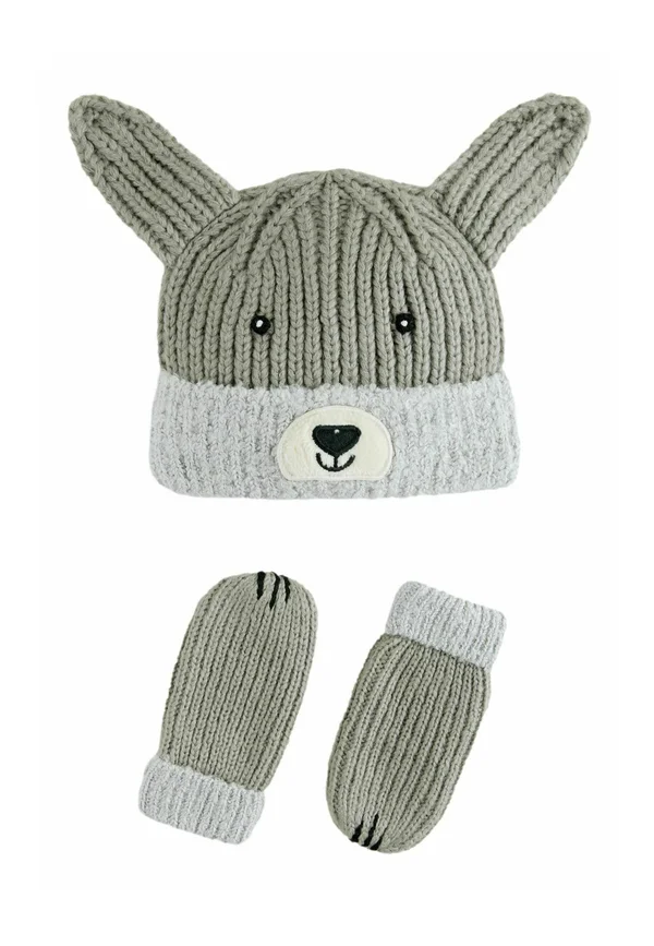 REGULAR FIT 2 PIECE SET  - Beanie - grey dog