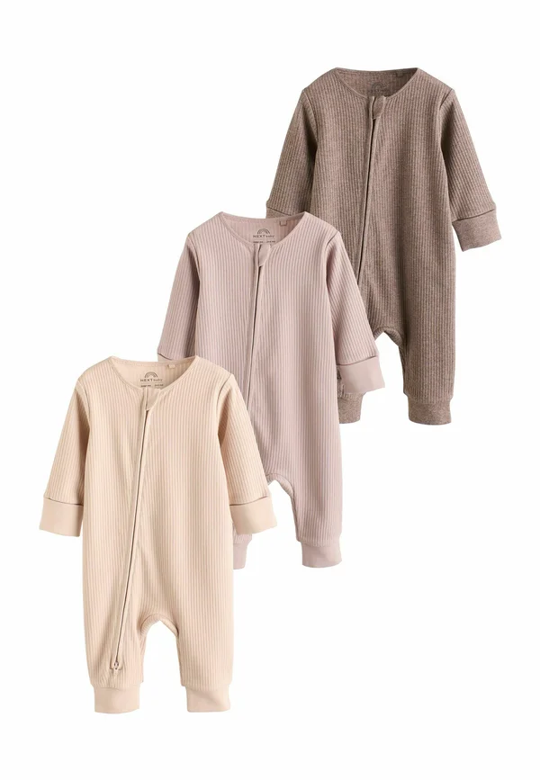 REGULAR FIT 3 PACK . - Sleep suit - chocolate brown