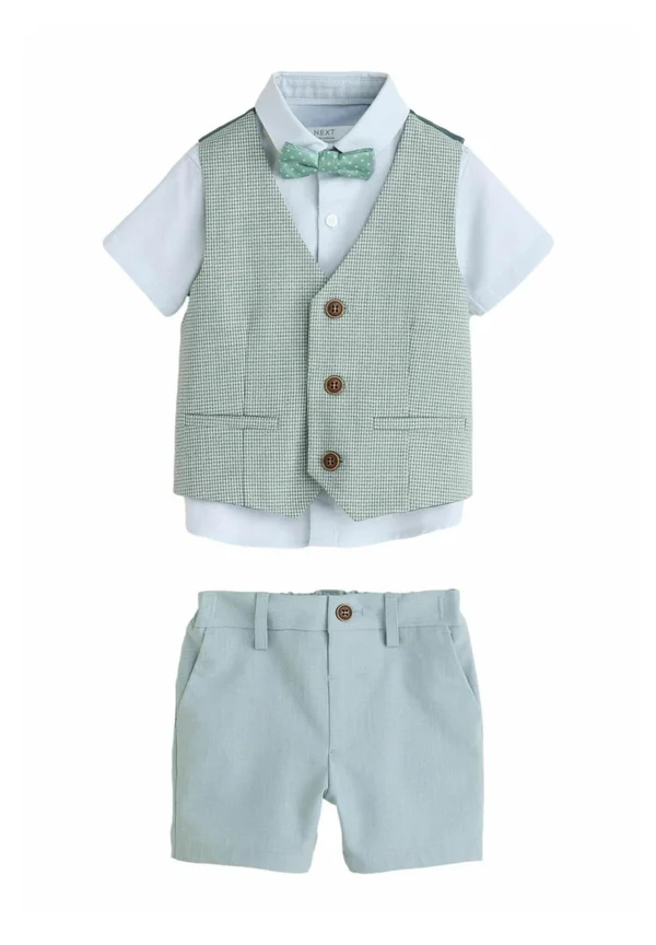 REGULAR FIT - AND SET - Shorts - sage green puppytooth