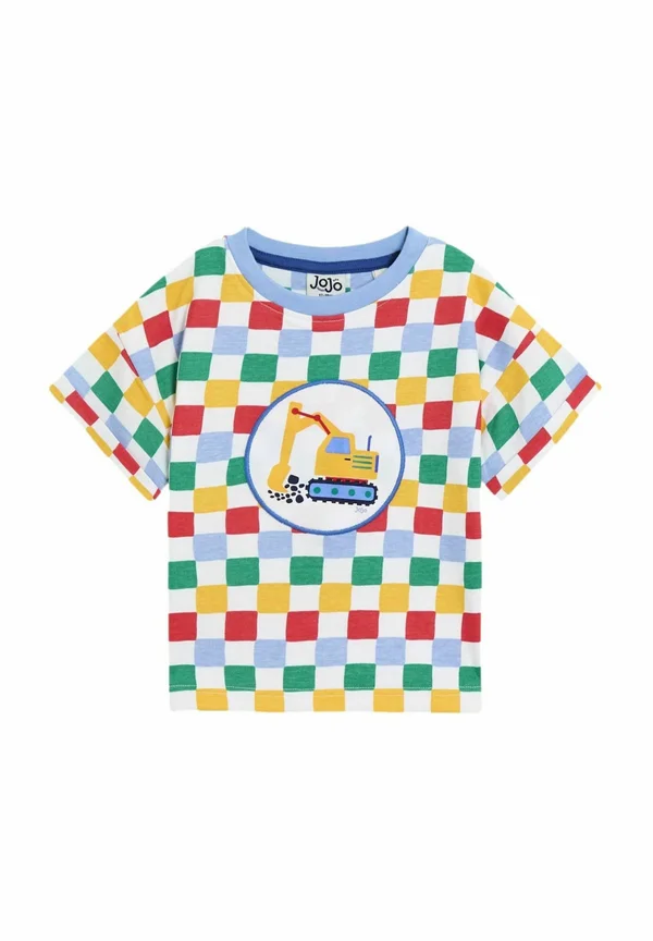 REGULAR FIT - APPLIQUÉ CHECKERBOARD - Print T-shirt - multi construction
