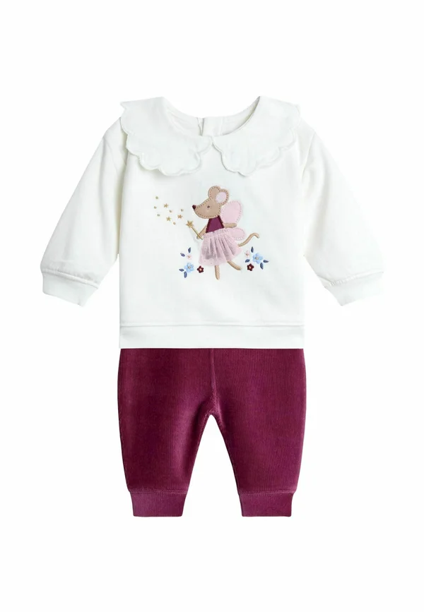 REGULAR FIT - APPLIQUÉ SET   - Trousers - berry