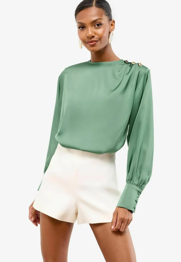 REGULAR FIT  - Blouse - green button detail