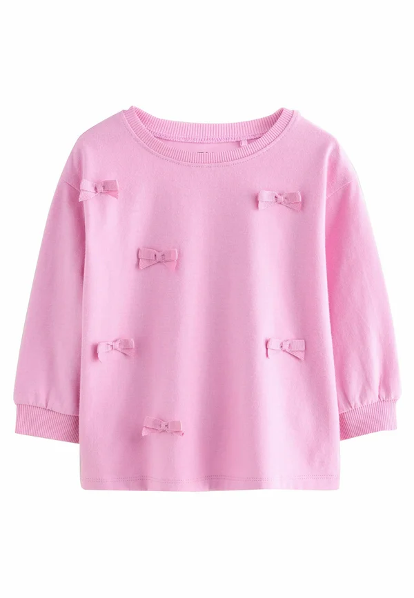 REGULAR FIT-BOW APPLIQUE - Long sleeved top - pink