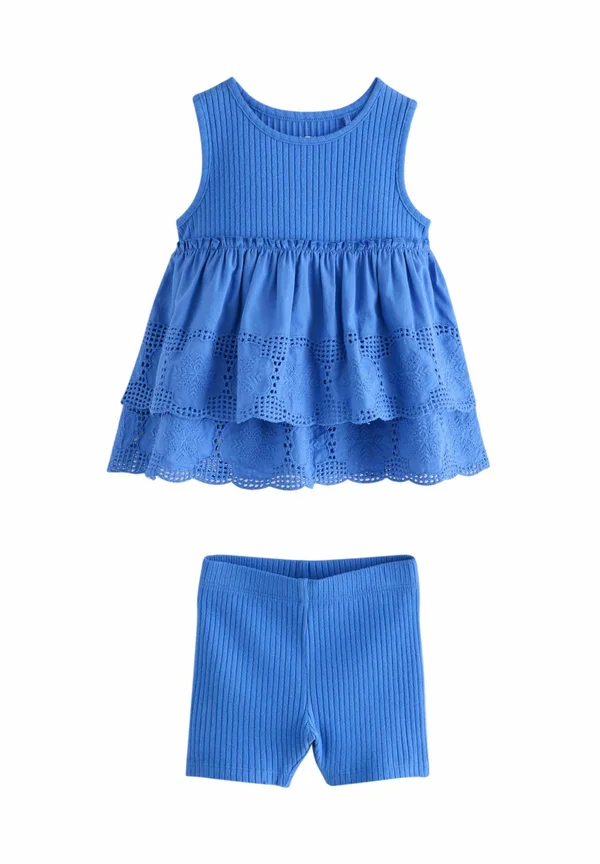 REGULAR FIT - BRODERIE AND CYCLE SET  - Jersey dress - blue