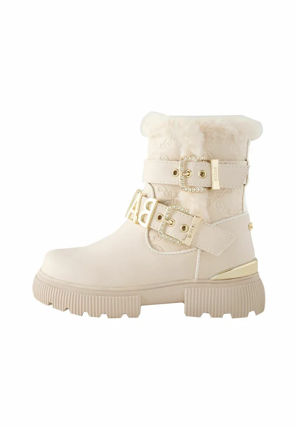 REGULAR FIT - BUCKLED CHUNKY - Cowboy/biker ankle boot - bone