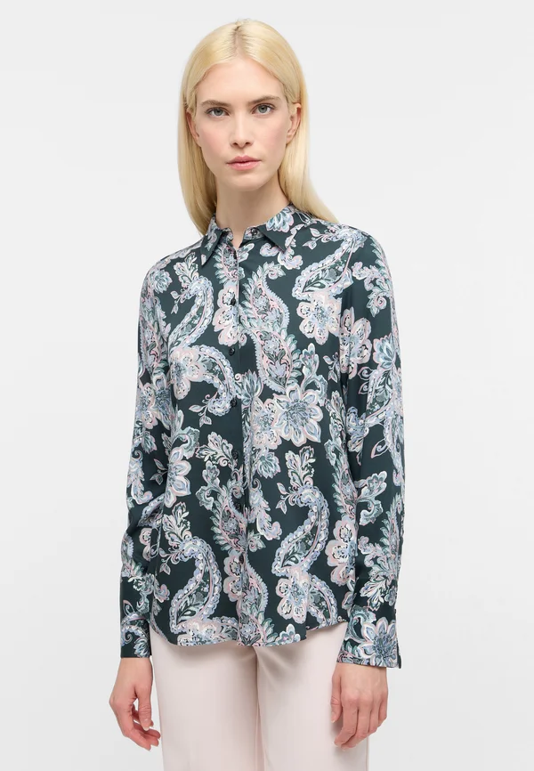 REGULAR FIT - Button-down blouse - dunkelgrün