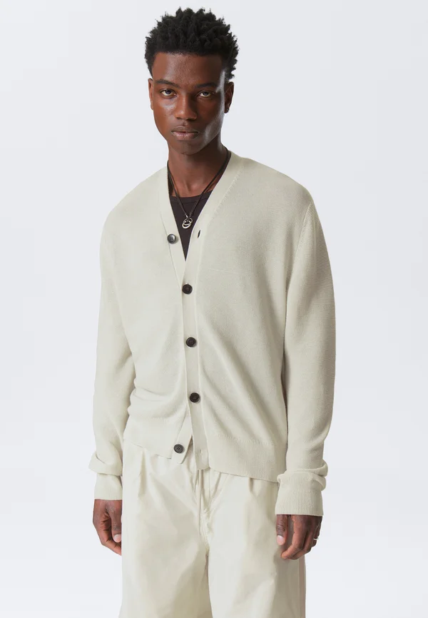 REGULAR FIT BUTTON UP - Cardigan - light beige