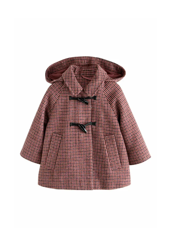 REGULAR FIT - CHECK DUFFLE - Classic coat - pink black