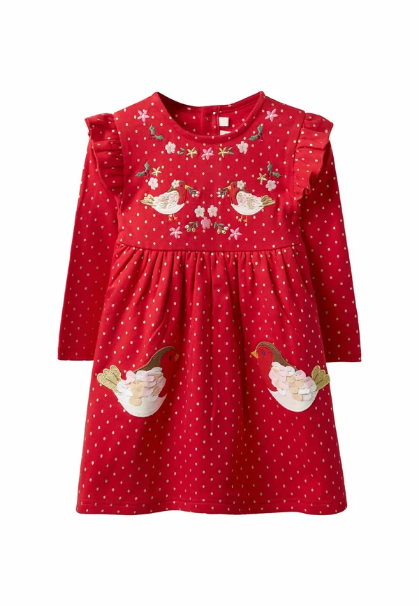 REGULAR FIT - CHRISTMAS SNAIL APPLIQ - Jersey dress - red robin