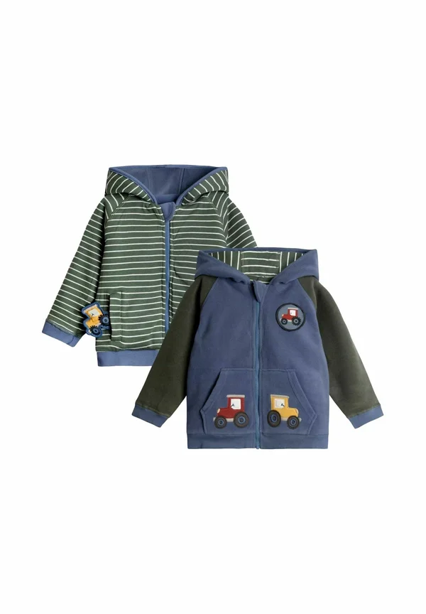 REGULAR FIT - COLOUR BLOCK APPLIQUÉ REVERSIBLE 2 PACK - Zip-up sweatshirt - blue