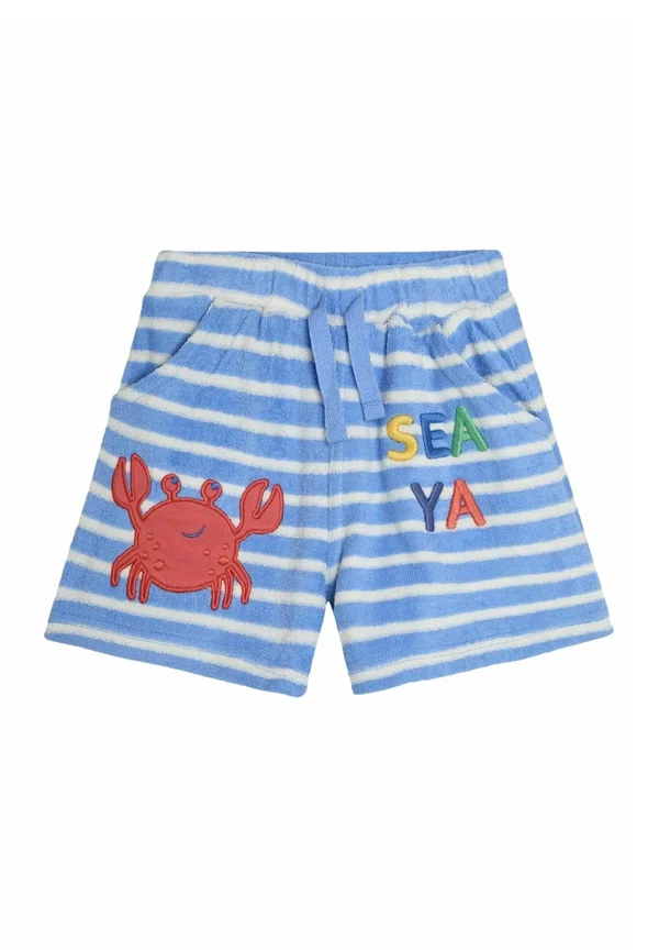 REGULAR FIT - CRAB APPLIQUÉ TEXTURED - Shorts - blue