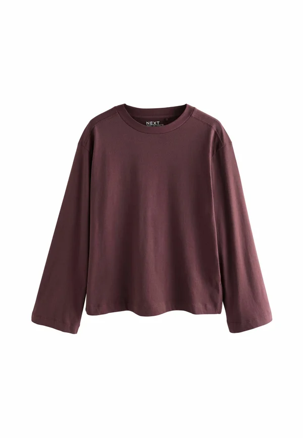 REGULAR FIT CREW NECK - Long sleeved top - brown