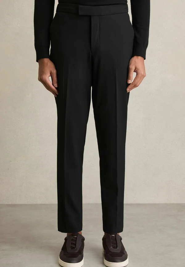 REGULAR FIT DRAWCORD - Trousers - black