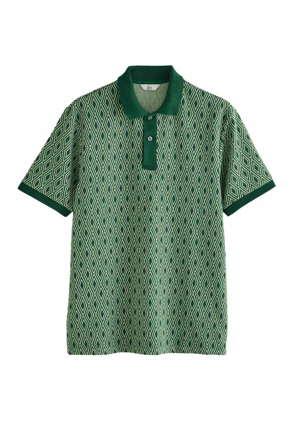 REGULAR FIT-EDIT GEO PATTERN - Polo shirt - green