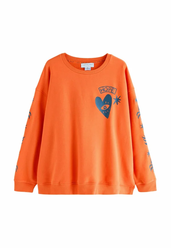 REGULAR FIT - EMBROIDERED - Sweatshirt - orange