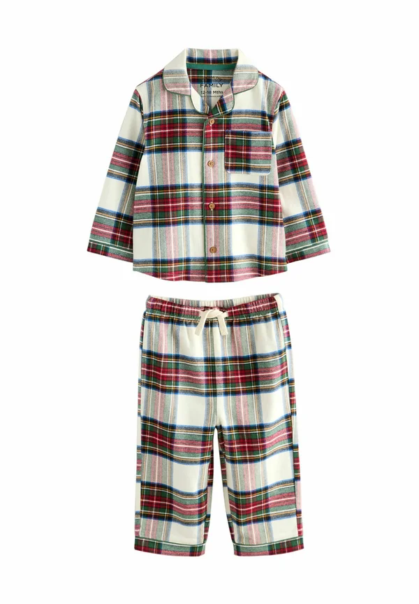 REGULAR FIT - FAMILY CHRISTMAS SINGLE BUTTON THROUGH SET - Pyjama set - neutral/red check