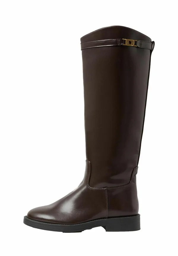 REGULAR FIT - FLAT LONG RIDING - Boots - chocolate brown