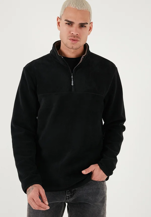 REGULAR FIT - Fleece jumper - black