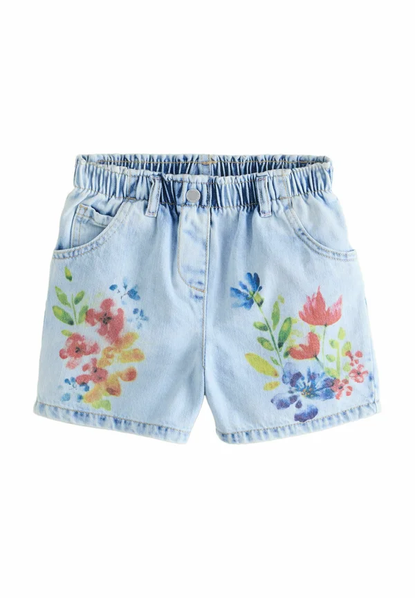 REGULAR FIT - FLOWER PRINTED - Denim shorts - denim