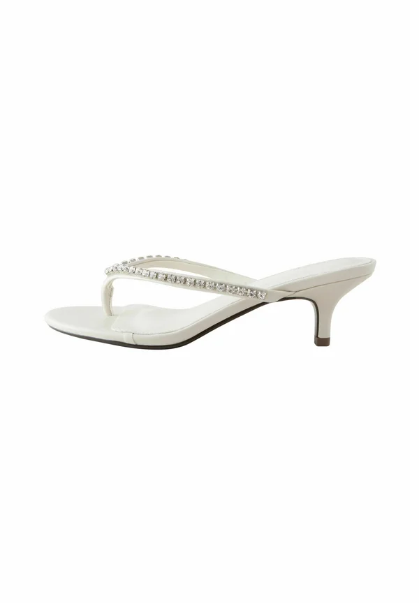 REGULAR FIT - FOREVER COMFORT JEWELLED TOE THONG KITTEN HEELS - T-bar sandals - bone