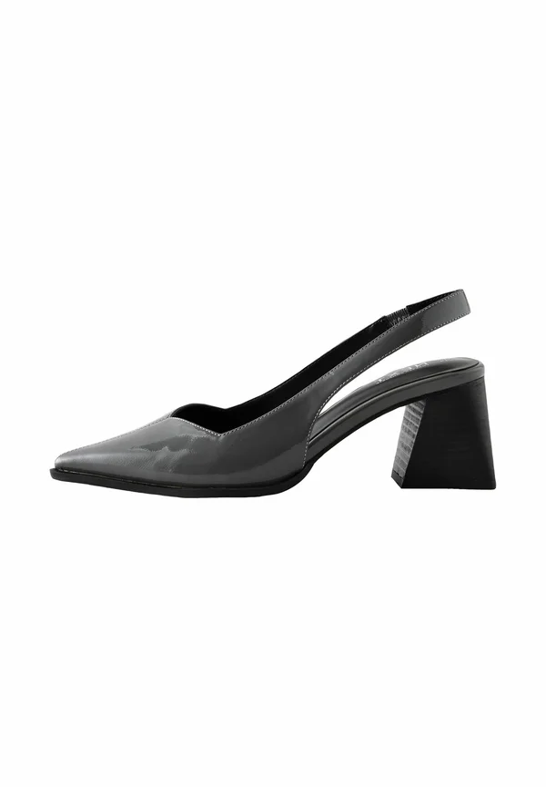 REGULAR FIT - FOREVER COMFORT POINTED TOE SLINGBACK BLOCK HEELS - Classic heels - grey patent