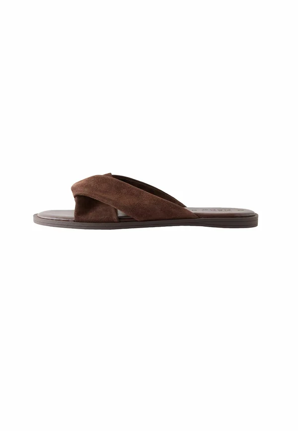 REGULAR FIT - FOREVER COMFORT TWISTED - Mules - chocolate brown suede