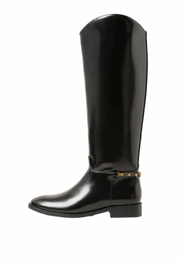 REGULAR FIT - GLOSSY RIDING WITH STIRRUP CHAIN DETAIL - Boots - black