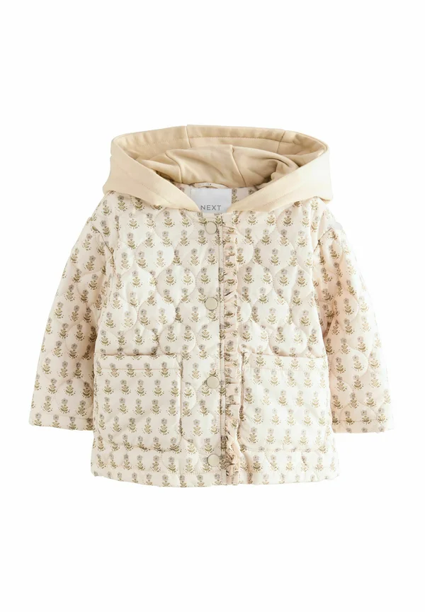 REGULAR FIT - HOOD DITSY PRINT PADDED - Winter jacket - ecru