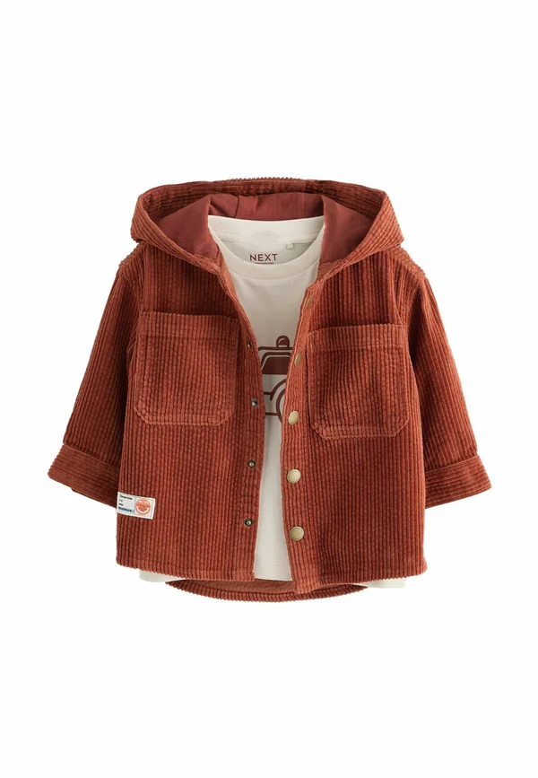 REGULAR FIT - HOODED  SET 2 PIECE . - Shirt - rust red