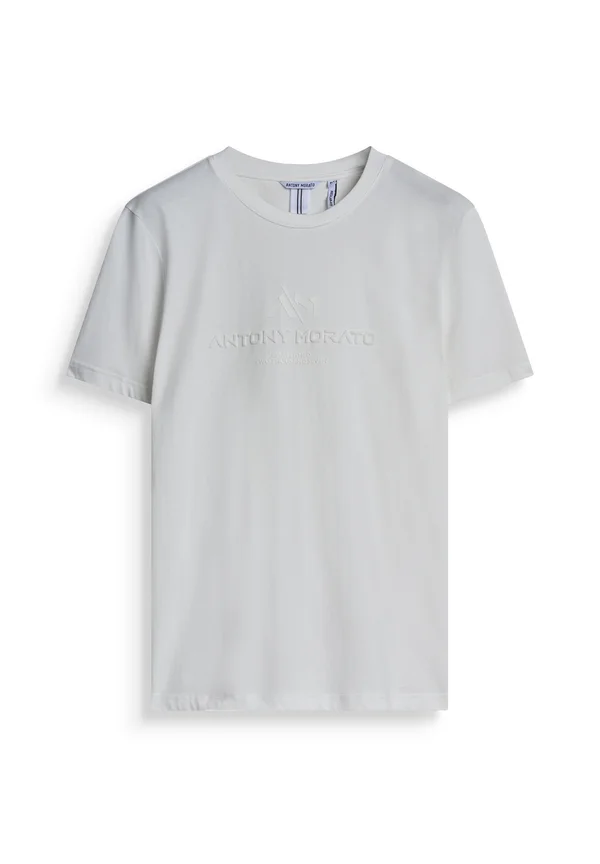 REGULAR FIT IN FABRIC AND EMBOSSED LOGO - Print T-shirt - white